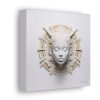 Canvas Gallery Wrap Tribal Mask Mandala, White and Gold - "Astrolabe" - Image 18