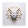 Canvas Gallery Wrap Tribal Mask Mandala, White and Gold - "Astrolabe" - Image 25
