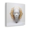 Canvas Gallery Wrap Tribal Mask Mandala, White and Gold - "Scollar" - Image 2
