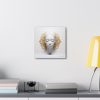 Canvas Gallery Wrap Tribal Mask Mandala, White and Gold - "Scollar" - Image 8