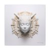Canvas Gallery Wrap Tribal Mask Mandala, White and Gold - "Astrolabe" - Image 21