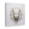 Canvas Gallery Wrap Tribal Mask Mandala, White and Gold - "Astrolabe" - Image 6