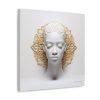 Canvas Gallery Wrap Tribal Mask Mandala, White and Gold - "Scollar" - Image 22
