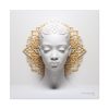 Canvas Gallery Wrap Tribal Mask Mandala, White and Gold - "Scollar" - Image 29