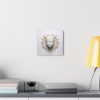 Canvas Gallery Wrap Tribal Mask Mandala, White and Gold - "Astrolabe" - Image 4