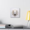 Canvas Gallery Wrap Tribal Mask Mandala, White and Gold - "Astrolabe" - Image 8